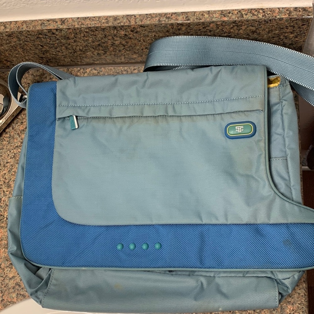 Blue Tumi T Tech Messenger Bag